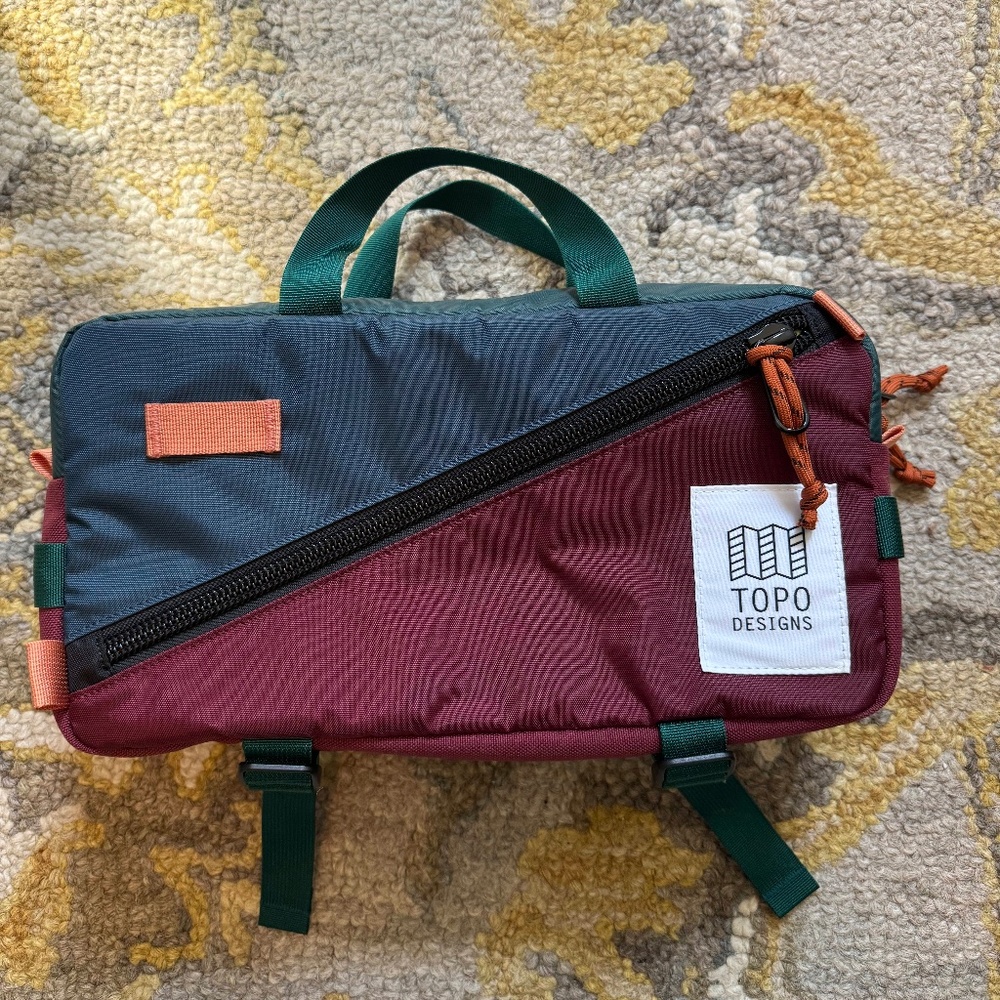Topo Designs Two-Tone Burgundy and Teal bag